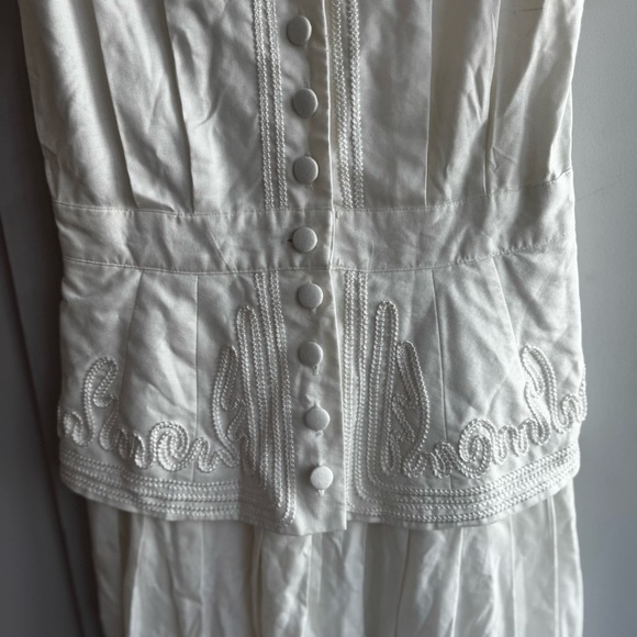 VINTAGE Sarah Elizabeth 80s shoulder pad embroidered dress - Picture 5 of 6